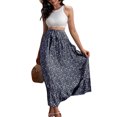 thumbnail image 2 of Txlixc, vestido Floral de verano para mujer, cintura alta, bohemio, fluido, falda oscilante, informal, línea A, cintura elástica, lazo, volante, longitud media, vestido de playa Txlixc  Casual, 2 of 7
