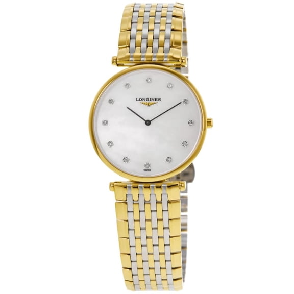 Longines La Grande Classique Quartz Diamond Dial Two-Tone Steel Women's Watch L4.709.2.88.7