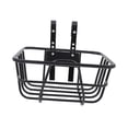 thumbnail image 1 of Cesta frontal de alambre de Metal para bicicleta con ganchos, marco reforzado Universal de fácil instalación, cesta de almacenamiento negra de, 1 of 9