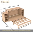 thumbnail image 3 of Queen size Murphy bed with spacious storage drawers and shelves. Ideal for guest rooms or compact bedrooms.Golden, 3 of 13