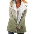 thumbnail image 2 of LSLJS Women's Fashion Long Sleeve Pocket Plush Button Coat, 2 of 5