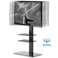 FITUEYES Universal Swivel TV Stand with Cable Management for 32 to 65 Inch Plasma LCD LED Flat