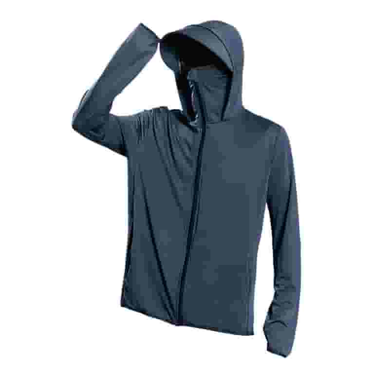 simhoa Men's Hooded Sun Protection Shirt Full Zip Cooling simhoa Men's Hooded Sun Protection Shirt Full Zip Cooling