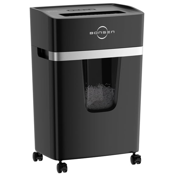 BONSEN S3116 Paper Shredder 16-Sheet Cross Cut Paper Shredder Heavy Duty Shredders with 5.2 Gal Pullout Bin for Home Office Use, Black