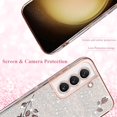 thumbnail image 5 of for Samsung Galaxy S21 Plus Case Clear Glitter Sparkle Luxury Shiny Phone Case Samsung S21 Plus Case Silicone TPU Soft Flower Transparent Shockproof Cover Pruple Thin (Silver-Pink), 5 of 14