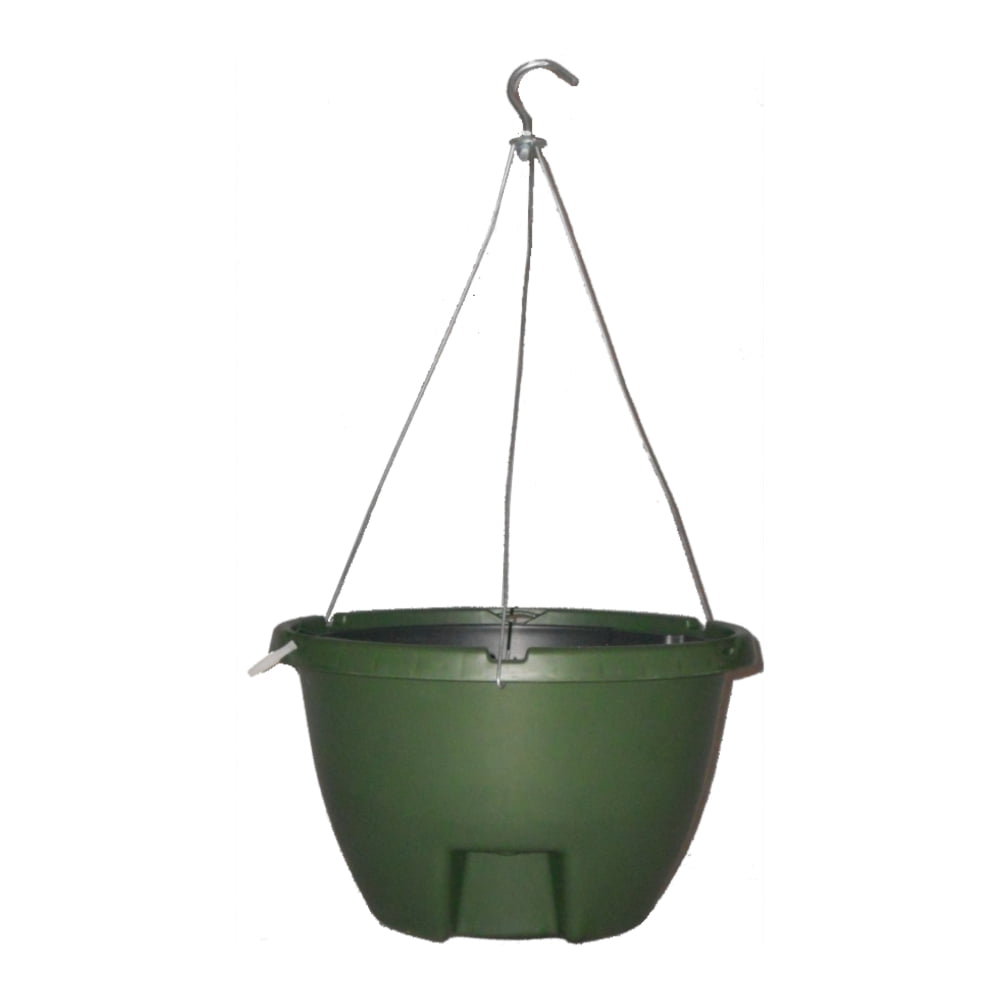 The Weekender 16 Inch Self Watering Hanging Planter Forrest Green