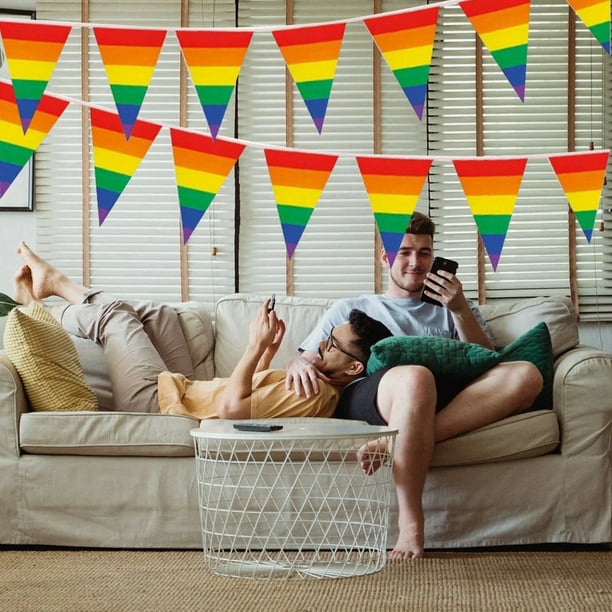 Bandera de banderín del orgullo arcoíris, banderas de banderín del orgullo arcoíris, decoración de jardín, banderín gay, multifuncional