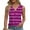 Purple, variant on Ayolanni V-Neck Shirts for Women Trendy Army Green Striped Tank Tops Plus Size Ladies Blouses on XL