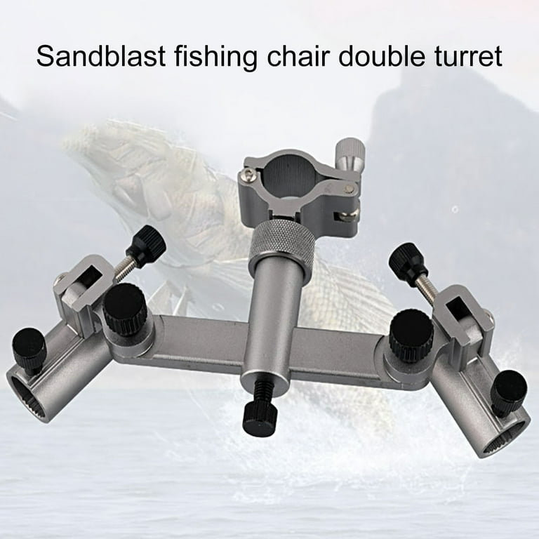 UDIYO Fishing Rod Holder Double Head 360 Degree Rotatable Thickened Left  Right Sliding Universal Accessories Aluminum Alloy Chair Style Fishing Pole  Support Fishing Gear 