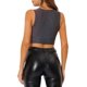 thumbnail image 3 of INSPIRAR CHIC Top Corto Sin Mangas con Brillo de Cuello Redondo y Cruce para Mujeres 2XL Multicolor Negro, 3 of 6