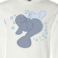 thumbnail image 4 of Inktastic Cute Manatees with Bubbles Long Sleeve T-Shirt, 4 of 5