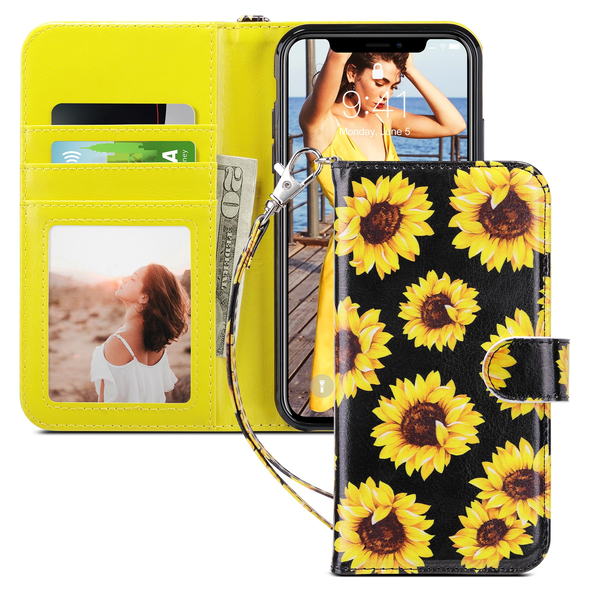 ULAK iPhone XR Case, iPhone XR Wallet Case for Women Girls, Kickstand