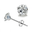thumbnail image 3 of Sterling Silver and Genuine Crystal Round Stud Earring, 3 of 5