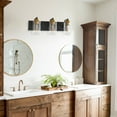 thumbnail image 5 of Retro Bathroom Vanity,3-Light Industrial Matte Black and Gold Mirror Bath Wall Lighting, 5 of 6