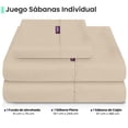 thumbnail image 2 of Sabanas Lisas Ubbe, Tamaño Individual, Color Avena, 3 Piezas, 2 of 6