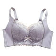 thumbnail image 3 of Gymayou Women Wireless Tank Bra Soft Nude-Feel Lace Push-Up For Small Bust Adjustable Straps Underarm Shaping Breathable Comfort Bras Purple 75, 3 of 3