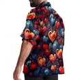 thumbnail image 3 of Love Men's Short Sleeve Beach Shirts Hawaiian Button Down Casual Summer Printed Unisex Top, 3 of 6