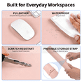 thumbnail image 4 of PU Leather Desk Pad, Non-Slip Waterproof Desk Mat, Large Office Mouse Pad, Full Coverage Desk Blotter Mat with Strap, Writing & Mouse Pad for Office & Home(Light Pink, 31.5”x15.7”), 4 of 8