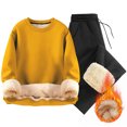 thumbnail image 3 of yillto Men Tracksuit Big and Tall Fleece Crewneck Sherpa Lined Sweatshirts Heavyweight Joggers Sweatpants, 3 of 3