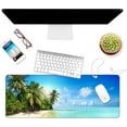 thumbnail image 3 of Thin Extended Gaming Mouse Pad （31.5 * 11.8 * 0.08 inch） with Stitched Edges Large Mousepad Long XXL Keyboard and Mouse pad Desk Mat for Gaming Office & Home - Beach Sea Tropical Trees, 3 of 5