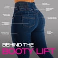 thumbnail image 3 of Moda Xpress Women's Juniors Butt Lift 3 Button Spandex Waist Jogger Jeans Dark Wash 10549X, 3 of 9