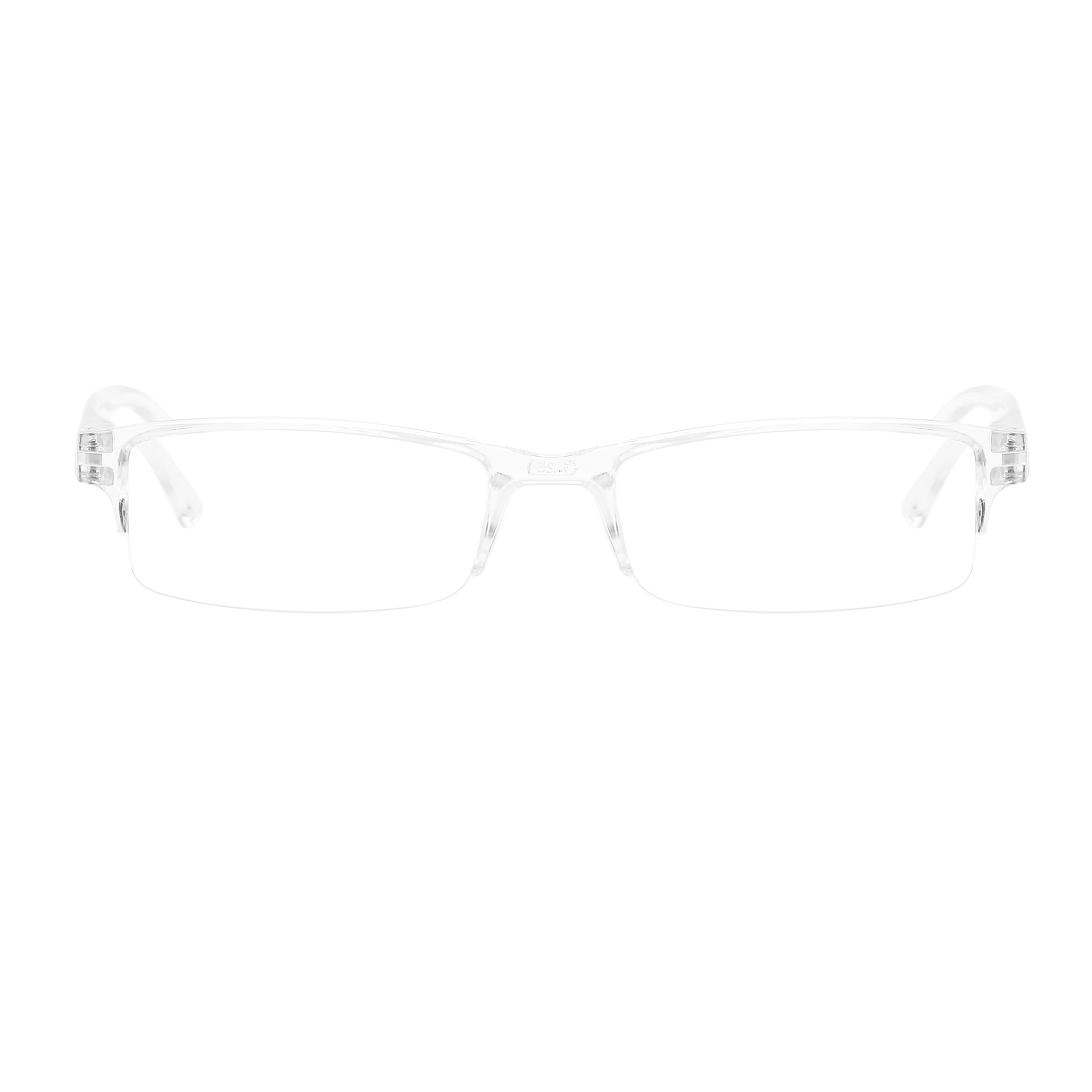 (2 pack) Equate Cameron 5-Pack Unisex Spring Hinge Plastic Reading Glasses with Case, Black/Crystal/Navy Blue/Brown/Grey, +1.25