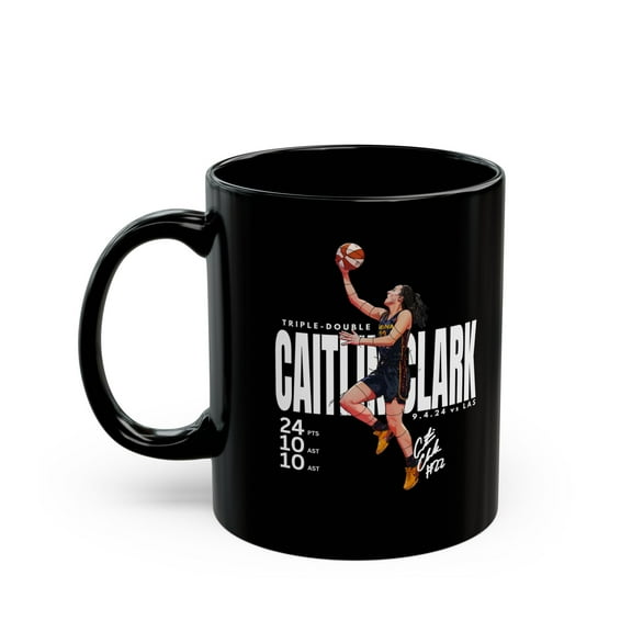 Caitlin Clark #22 Women basketball Black Mug Gift (11oz, 15oz)