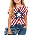 thumbnail image 2 of MKOSPLRT Kids Short Sleeve Holiday Shirts 3-12 Years Crew Neck 4th of July T Shirts Cute Stars and Striped Graphic Tees for Boy Girl, 2 of 7