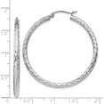 thumbnail image 4 of Sterling Silver Rhodium-Plated 2.5mm Diamond-Cut Hoop Earrings (41 X 39) Made In Mexico qe4475, 4 of 5