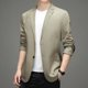 thumbnail image 2 of Traje de mezcla de lino y algodón para primavera y otoño para hombre, chaqueta informal de estilo occidental, asequible y de alta gama, de estilo coreano, 2 of 4