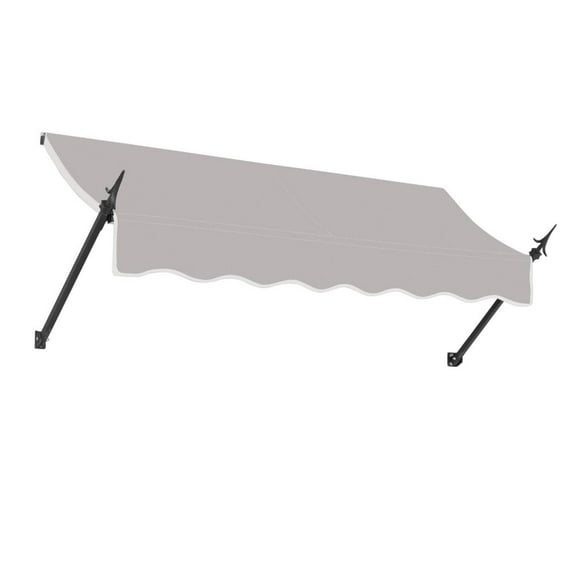 Awntech 6.375 ft New Orleans Fixed Awning Acrylic Fabric, Gray