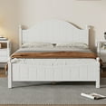 Solid White Full Size Platform Bed Frame with Traditional Concise
