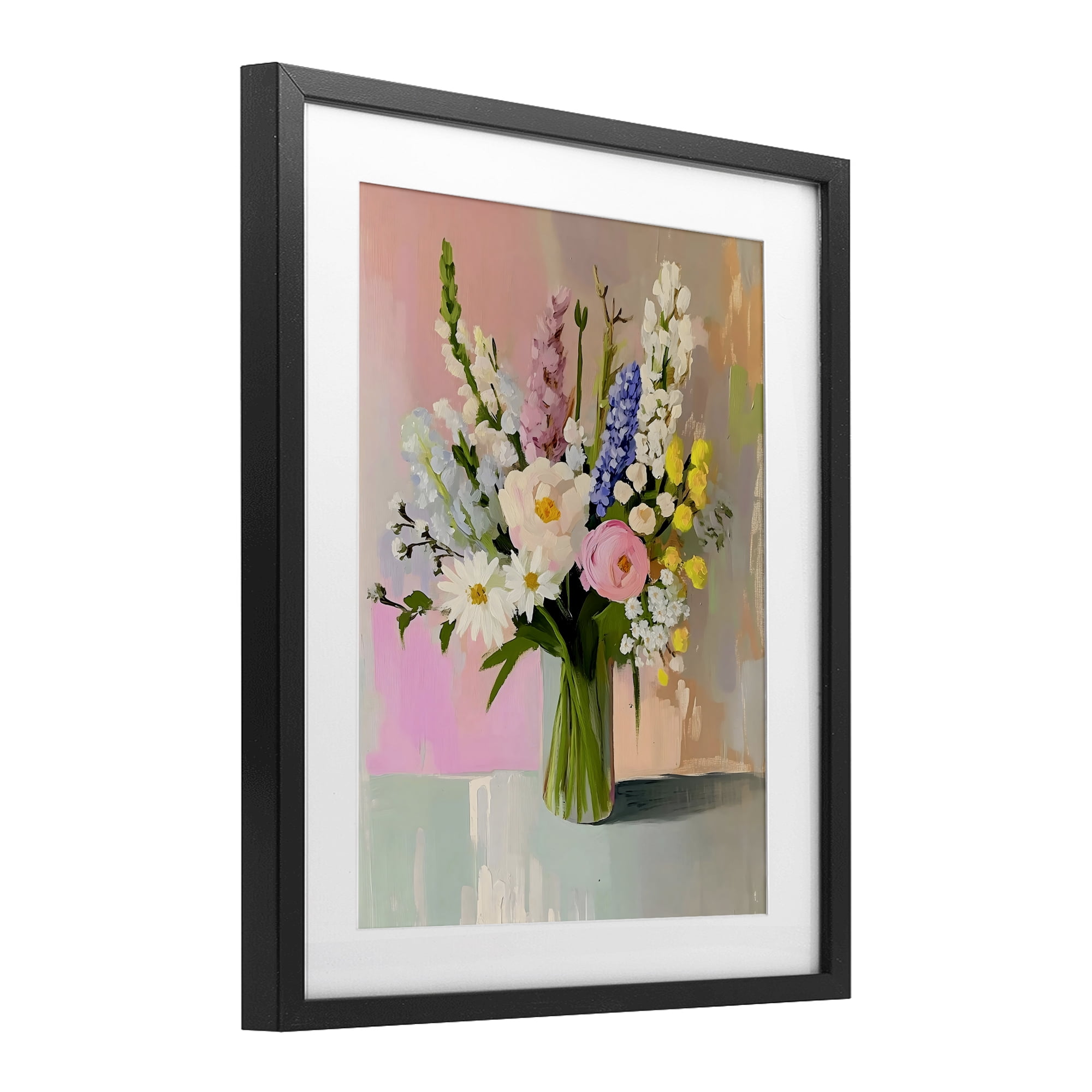 Stupell Industries Glass Vase with Spring Blooms Black Framed Print Under Glass, design by The Prints Vibe