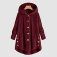 thumbnail image 2 of ZRBYWB Womens Coats Women's Plus Size Casual Color Block Plush Sweatshirt Hoodie Loose Blouse Warm Coat Overcoat For Women, 2 of 5