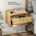 thumbnail image 5 of EYYTHUNG Wall-Mounted Floating Nightstand Set of 2, Modern Fluted Cabinet Bedside Table with Drawer & Storage Shelf, Natural Oak, 5 of 7