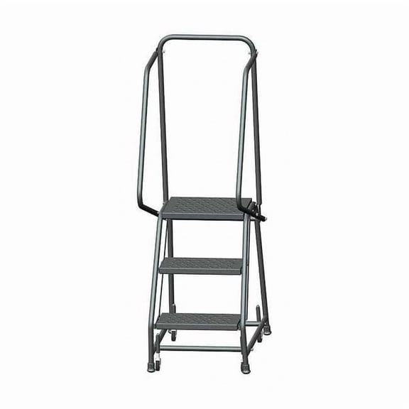 Ballymore 58 1/2 in H Steel Rolling Ladder, 3 Steps, 450 lb Load Capacity H318P