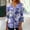Purple, variant on Aloohaidyvio 3/4 Sleeve Shirts for Women,Women's Casual Floral 3/4 Sleeve T-Shirts V Neck Ruffle Sleeve Tunic Tops Boho Button Basic Tees Blouses