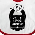 thumbnail image 4 of Inktastic Just Arrived Panda Bear New Baby Boys or Girls Baby Bib, 4 of 4