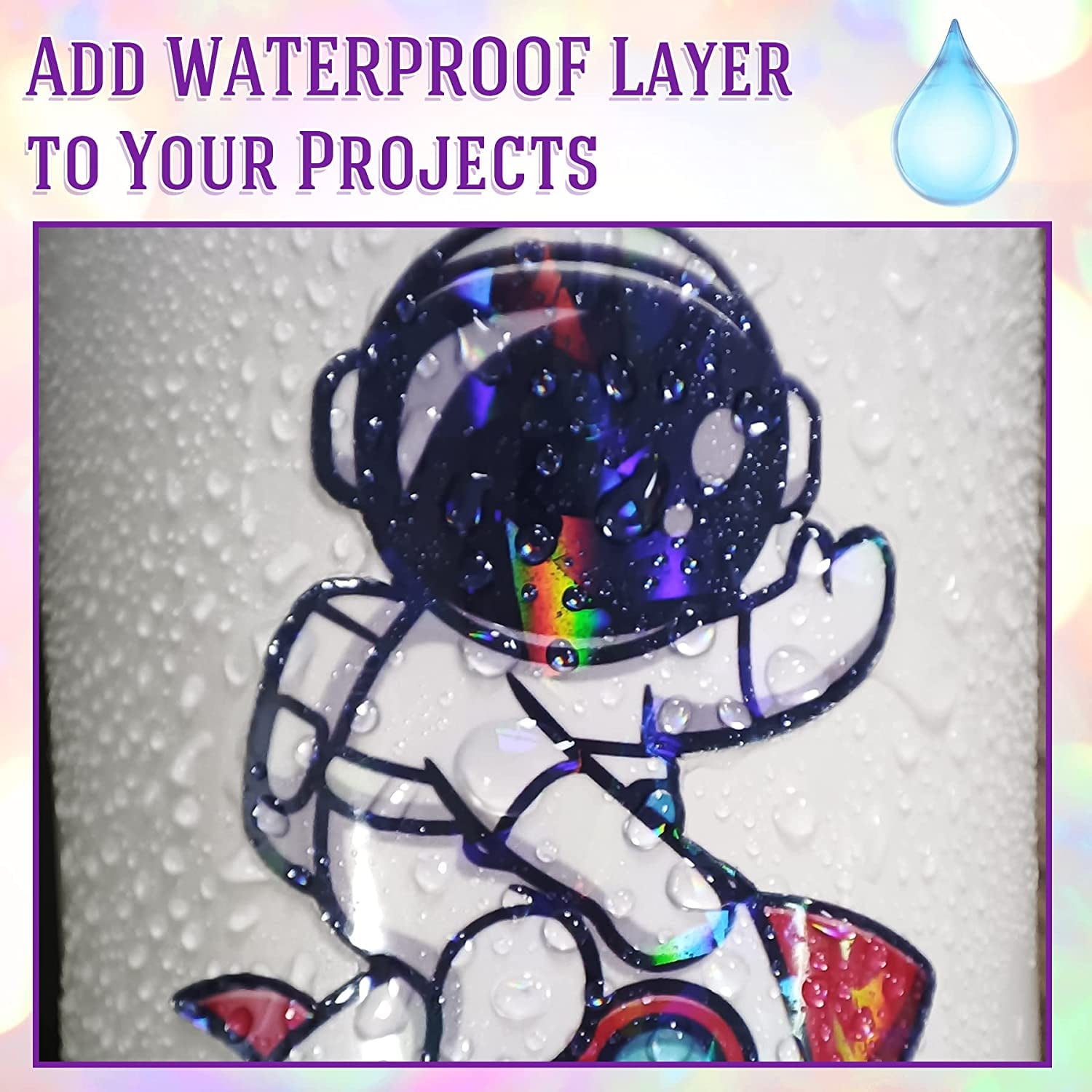 Koala Self Adhesive Laminating Sheets A4, 100 Sheets Transparent Holographic Clear Sticker Paper Overlay Film,Peel and Stick Laminate Sheets Protector