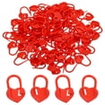 thumbnail image 1 of Marcadores de punto de ganchillo Uxcell, marcadores de tejido de plástico, marcador de punto de corazón con cierre, paquete de 100 en rojo, 1 of 7