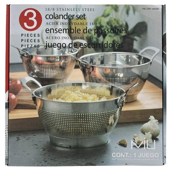 MIU Stainless Steel Colanders, Set of 3