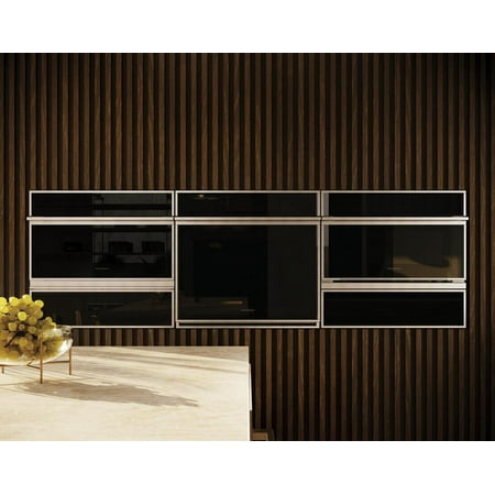 Monogram - Minimalist 30" Built-In Single Electric Convection Wall Oven with No-Preheat Air Fry - Stainless steel