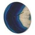 thumbnail image 3 of Designart 'Blue and White Agate Crystal II' Modern Wood Wall Clock, 3 of 5