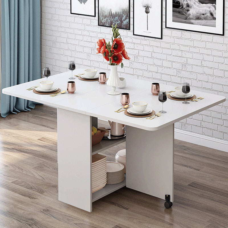 Folding Wooden Counter Dining Table, Folding Dining Room Table Set