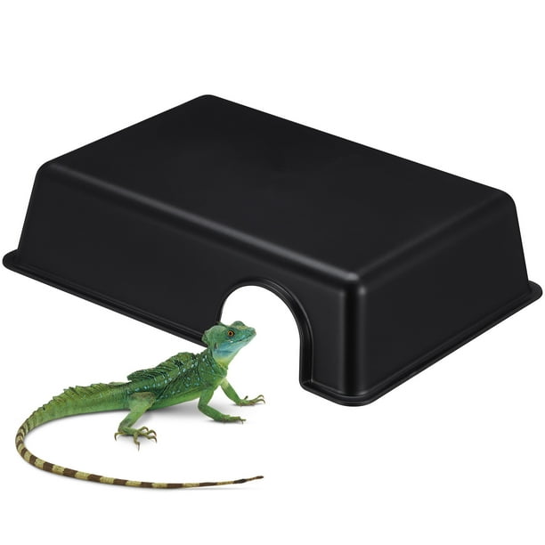 Adorno para terrario de reptiles, escondite para reptiles, cueva para cangrejos ermitaños, refugio para reptiles, juguete para comer