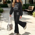 thumbnail image 7 of LvhaoGJOB Little Kids Girls Sweatshirt and Pants Outfit Set, Black - graphic print, custom print, 7 of 7