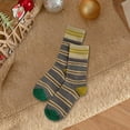 thumbnail image 2 of GDREDA Chaussettes / Chaussettes Mi-Mollet à Rayures Colorées pour Couple Style Mode Gris, Taille Unique, 2 of 6