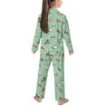 thumbnail image 2 of Yuyamidu Horse Kids Button Down Pajamas Sets for Girls Boys 9-10 Years 2 PCS Casual Long Sleeve Lounge Wear Comfy Sleep Tops & Long Pants, Green, 2 of 7