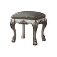 thumbnail image 4 of ACME Dresden Faux Leather Upholstered Vanity Stool in Vintage Bone White, 4 of 5