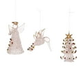 thumbnail image 4 of Kurt Adler 3-Inch Spun Glass Angel, Tree and Bird Ornaments 3-Piece Set, 4 of 5